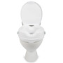 Dunimed Rehausseur de Toilettes avec couvercle - 10 cm - Abattant WC surélevé amovible - Rehausseur Toilette à clipser - Siège d