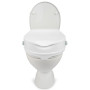 Dunimed Rehausseur de Toilettes avec couvercle - 10 cm - Abattant WC surélevé amovible - Rehausseur Toilette à clipser - Siège d