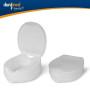 Dunimed Rehausseur de Toilettes avec couvercle - 10 cm - Abattant WC surélevé amovible - Rehausseur Toilette à clipser - Siège d