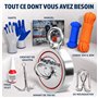 MAGFISHION Aimant Neodyme Puissant - Traction de 700KG (2 x 350KG) - Aimant de Pêche - Ø94mm - Peche a l'aimant avec 2 Cordes, C