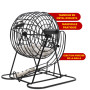 Jeu de Bingo Tambour en métal 18 Billets de Bingo 75 Boules de Bingo 150 jetons Plateau de Jeu + 500 Cartes de Bingo Noir Adulte