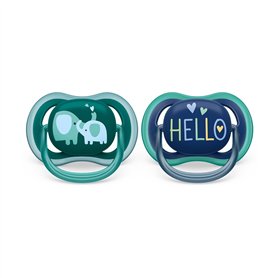Philips Avent Sucette Ultra Air - 2 tétines légères et perméables à l'air pour les bébés de plus de 18 mois sans bisphénol A ave