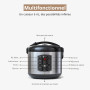 Cuiseur à Riz Multifonctionnel Digital, 1,2 L, Fonction Vapeur et Mijoteuse, Minuterie de Retard, Pour 2-5 Personnes, Acier Inox