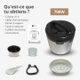 Cuiseur à Riz Multifonctionnel Digital, 1,2 L, Fonction Vapeur et Mijoteuse, Minuterie de Retard, Pour 2-5 Personnes, Acier Inox