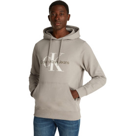 Calvin Klein Sweat à Capuche Homme Seasonal Monologo Regular en Coton