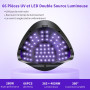 Vonsera Lampe UV pour Ongles en Gel Professionnelle, 220 W UV LED Machine à Ongles, Séche-Ongles avec 66 Perles LED, Lampe UV Na