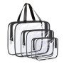 Lot de 3 Pochettes Transparentes pour Toilette - 3 Tailles (30/24/18cm)