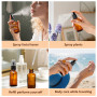 6 Flacons Spray Vides 30ml en Verre Ambré avec Entonnoirs Pipettes et Étiquettes – Bouteilles Pulvérisateurs Rechargeables pour 