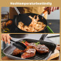 Elalove Lot de 3 Ustensiles de Cuisine en Silicone Alimentaire - Spatule, Écumoire et Pince de 26 cm à Nourriture Résistants à l