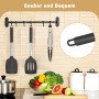 Elalove Lot de 3 Ustensiles de Cuisine en Silicone Alimentaire - Spatule, Écumoire et Pince de 26 cm à Nourriture Résistants à l