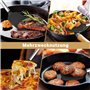 Elalove Lot de 3 Ustensiles de Cuisine en Silicone Alimentaire - Spatule, Écumoire et Pince de 26 cm à Nourriture Résistants à l