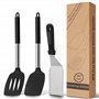 Elalove Lot de 3 Spatules en Silicone et Inox pour Cuisine - Set avec Spatule