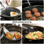 Elalove Lot de 3 Spatules en Silicone et Inox pour Cuisine - Set avec Spatule, Écumoire et Pelle à 3 Côtés - Résistant à la Chal