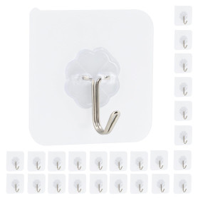 Elalove 24 Crochets Adhésifs Mural Transparents sans Trace pour Porte Serviette Tableau Plafond et Cuisine – Support jusqu'à 10k Elalove 24 Crochets Adhésifs Mural Transparents sans Trace pour Porte Serviette Tableau Plafond et Cuisine – Support jusqu'à 10k