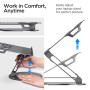 Spigen Support Ordinateur Portable avec Organisateur de Câbles, [Attache Velcro Incluse–Rangement Facile] Support PC Portable de