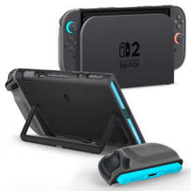Spigen Nano Pop Coque Compatible avec Nintendo Switch 2 2025 Étui avec Couvercle de Support Switch 2 Accessoires - Sésame Noir