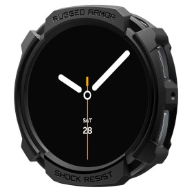 Spigen Rugged Armor Coque Compatible avec Samsung Galaxy Watch 8 40mm (2025) - Noir Mat