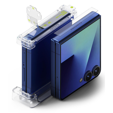 Ringke Protecteur d'écran Charnière Compatible avec Samsung Galaxy Z Flip 7 [Hinge Dual Easy Film] [2 Pack] Application Facile R