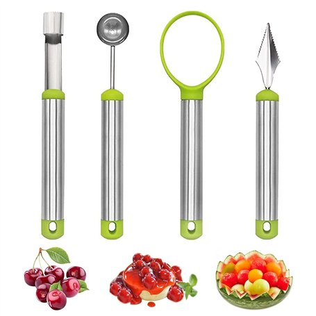 Ensemble d'outils de fruits 4 pièces ensemble de couteaux à découper les fruits outils de fruits en acier inoxydable ensemble d'