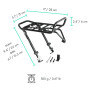 Vincita Porte-bagages avant pour vélo – Porte-bagages pour roues de 40,6 à 71,1 cm – Pince à ressort et crochet élastique – Capa