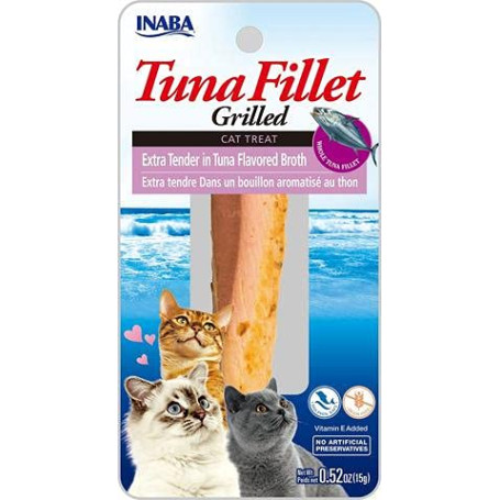 INABA Tuna Fillet Grilled - Friandise pour Chats Filet de Thon - Bouillon aromatisé au Crabe - Extra Tender dans Un Bouillon au