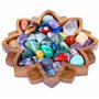 Curawood Plateau Lotus en cristal pour pierres - Montrez vos cristaux et pierres de guérison - Support et étagère organisateur