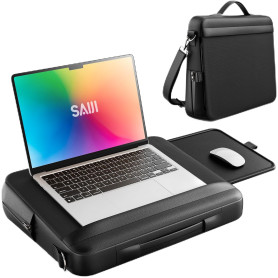 SAIJI Housse pour ordinateur portable - Double fonction - Repose-poignet - Zone de souris - Surface respirante - Double utilisat