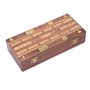 Ajuny Ensemble de cribbage, dominos et jeu de dés en bois faits à la main | 28 dominos en bois, 5 dés en bois et 6 broches métal