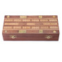 Ajuny Ensemble de cribbage, dominos et jeu de dés en bois faits à la main | 28 dominos en bois, 5 dés en bois et 6 broches métal