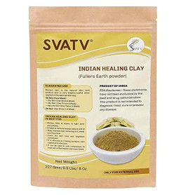 SVATV Fullers Terre Poudre | Multani Mitti | Argile de guérison indienne | Masque visage purifiant les pores de la peau profonde