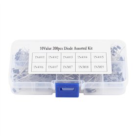 Oumefar 200 pièces 10Values ​​Redresseur Diode Assortiment Kit Électronique 1N4001-1N4007 1N5817-1N5819 avec Boîte