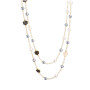 Aaobor Bijoux fantaisie créateur camélia et perle Long collier de clavicule pour femmes Collier de perles d'imitation cadeau