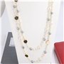 Aaobor Bijoux fantaisie créateur camélia et perle Long collier de clavicule pour femmes Collier de perles d'imitation cadeau