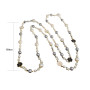 Aaobor Bijoux fantaisie créateur camélia et perle Long collier de clavicule pour femmes Collier de perles d'imitation cadeau