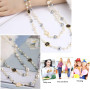 Aaobor Bijoux fantaisie créateur camélia et perle Long collier de clavicule pour femmes Collier de perles d'imitation cadeau