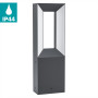 lampadaire extérieur en fonte d’aluminium noir et plastique blanche
