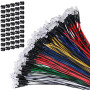Lot de 60 mini diodes électroluminescentes LED pré-câblées 5 mm CC 12 V - Diodes LED pour modélisme - Multicolore : blanc