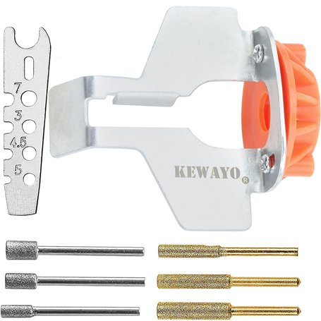 Kit de fixation d'affûtage pour tronçonneuse – 8 pièces avec guide d'angle et lime à meuler diamantée