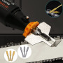 Kit de fixation d'affûtage pour tronçonneuse – 8 pièces avec guide d'angle et lime à meuler diamantée, outil électrique pour le 