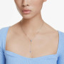 Swarovski Collier en Y Attract, Taille ronde, Bleu, Métal rhodié
