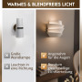 charlique® wave light - applique murale intérieure, blanche, lampe murale design avec 2 ampoules LED G9, éclairage mural pour sa