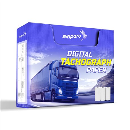 SWIPARO - Rouleaux de papier pour tachygraphes certifiés - Papier thermique pour tous les tachygraphes numériques de camion - 57