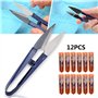 12 Pièces Ciseaux à fil ressort en acier - Ciseaux de Couture Professionnels U Shape - 105mm pour Artisanat, Broderie, Bricolage