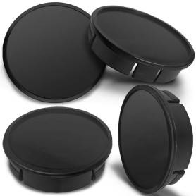 SkinoEu 4 x 60mm ABS Noir Cache-Moyeu Capuchons De Centre Enjoliveurs De Roue Voiture Cache Moyeux Jante Universel Cache-Moyeux