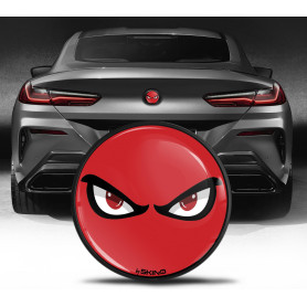 Biomar Labs Compatible avec BMW Emblème 51148219237 Plaque pour Arrière Coffre 74mm No Fear Rouge EZ 9