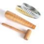 Jeu de marteaux de calibrateur de mandrin, 2 pièces en bois calibrateur de mandrin fabrication de bijoux ajuster le dimensionnem