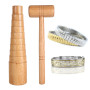 Jeu de marteaux de calibrateur de mandrin, 2 pièces en bois calibrateur de mandrin fabrication de bijoux ajuster le dimensionnem