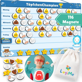 ?????? Calendrier d'apprentissage de la propreté avec 116 aimants – Système de récompense pour enfants – Calendrier pour l'entra
