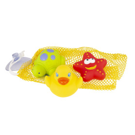 Playgro Jouets de bain 3 amis avec filet de rangement imperméable-salissant 40223 0099 1001