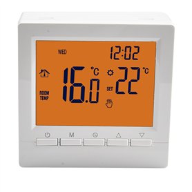 Thermostat intelligent programmable - Thermostat mural pour chaudières à gaz - Contrôleur de température avec grand écran LCD -
